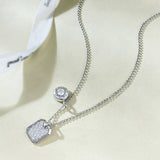 Glistening Pave Round Cut 925 Sterling Silver Necklace