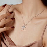 Exquisite CZ Cross Sterling Silver Necklace