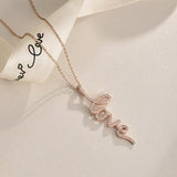 Love Script CZ Necklace in 925 Sterling Silver