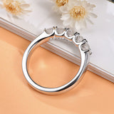 Round Cut White Gold Plated 925 Sterling Silver Moissanite Wedding Ring