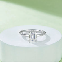 Classic Solarii Moissanite 2.0ct Emerald Cut  925 Sterling Silver Engagement Ring