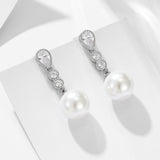 Chic Pearl Earrings In Sterling Silver For Woman