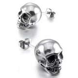 Halloween Skull Design Earrings In Sterling Silver