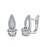 925 Sterling Silver Round Cut Stud Earrings