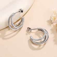 Moissanite 925 Sterling Silver Round Cut Hoop Earrings