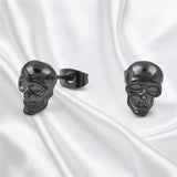 Halloween Skull Design Earrings In Sterling Silver