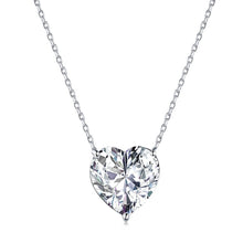 Heart Cut Simulated Diamonds Necklace in 925 Sterling Silver