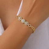 Dazzling round cut moissanite bracelet, rhodium plated, 925 sterling silver