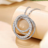 Timeless 925 Sterling Silver Infinity Circle Moissanite Necklace In Sterling Sliver