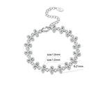 Shiny round cut moissanite bracelet, rhodium plated, 925 sterling silver