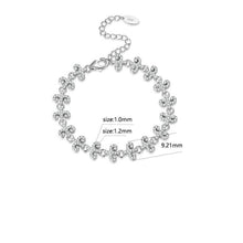 Shiny round cut moissanite bracelet, rhodium plated, 925 sterling silver