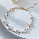 Round Cut Cubic Zirconia Star Bracelet in Rose Gold/Silver