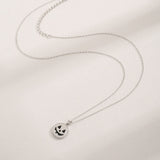 Halloween Pumpkin Design Necklace In Sterling Silver