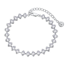 Princess Cut Simulated Diamonds Tennis Bracelet in Sterling Silver