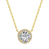 Round Cut CZ Pendant Necklace In 925 Sterling Silver