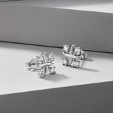 925 Sterling Silver Round Cut Stud Earrings