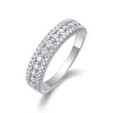 Solarii Moissanite 3.5ct Round Cut Eternity Ring 925 Sterling Silver Wedding Band