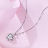 Elegant Heart Cut 1.5ct 925 Sterling Silver Necklace