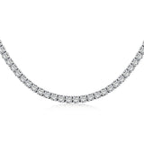 Classic Round Cut CZ Tennis Sterling Silver Necklace