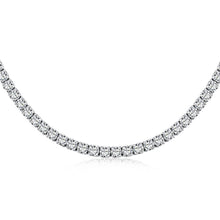 Classic Round Cut Tennis Sterling Silver Necklace