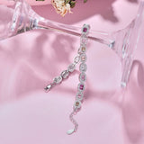 Artistic Radiant Cut Bracelet for Women, accented with Pink Stone, Ruby, Aquamarine Blue, and Yellow Stones