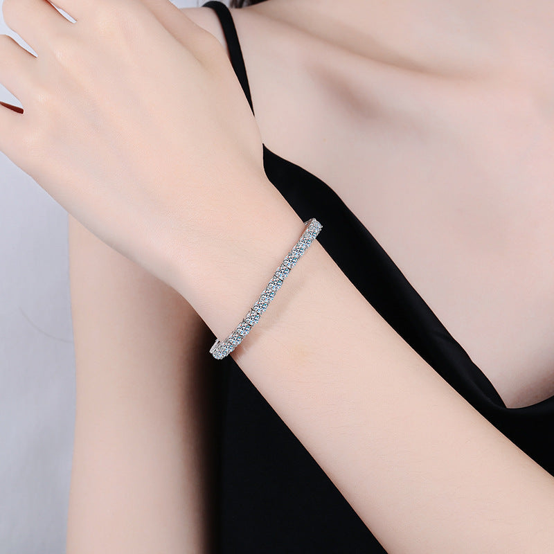 Solarii Moissanite 16ct Round Cut  925 Sterling Silver Tennis Bracelet