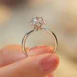 Luxurious 925 Sterling Silver Moissanite Floral Cluster Engagement Ring