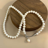 Lustrous Baroque Pearl Necklace In Sterling Silver For Woman