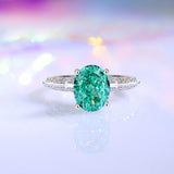 Lustrous 6.0ct Paraiba Pave Sterling Silver Engagement Ring