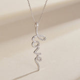 Love Script CZ Necklace in 925 Sterling Silver