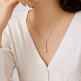 Teardrop Pear Cut Necklace in 925 Sterling Silver