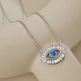 Evil Eye Blue Stone Sterling Silver Necklace