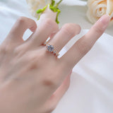 Round Cut White Stone Ring with Yellow Gold Plating - 925 Sterling Silver