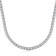 Classic Round Cut Tennis Sterling Silver Necklace