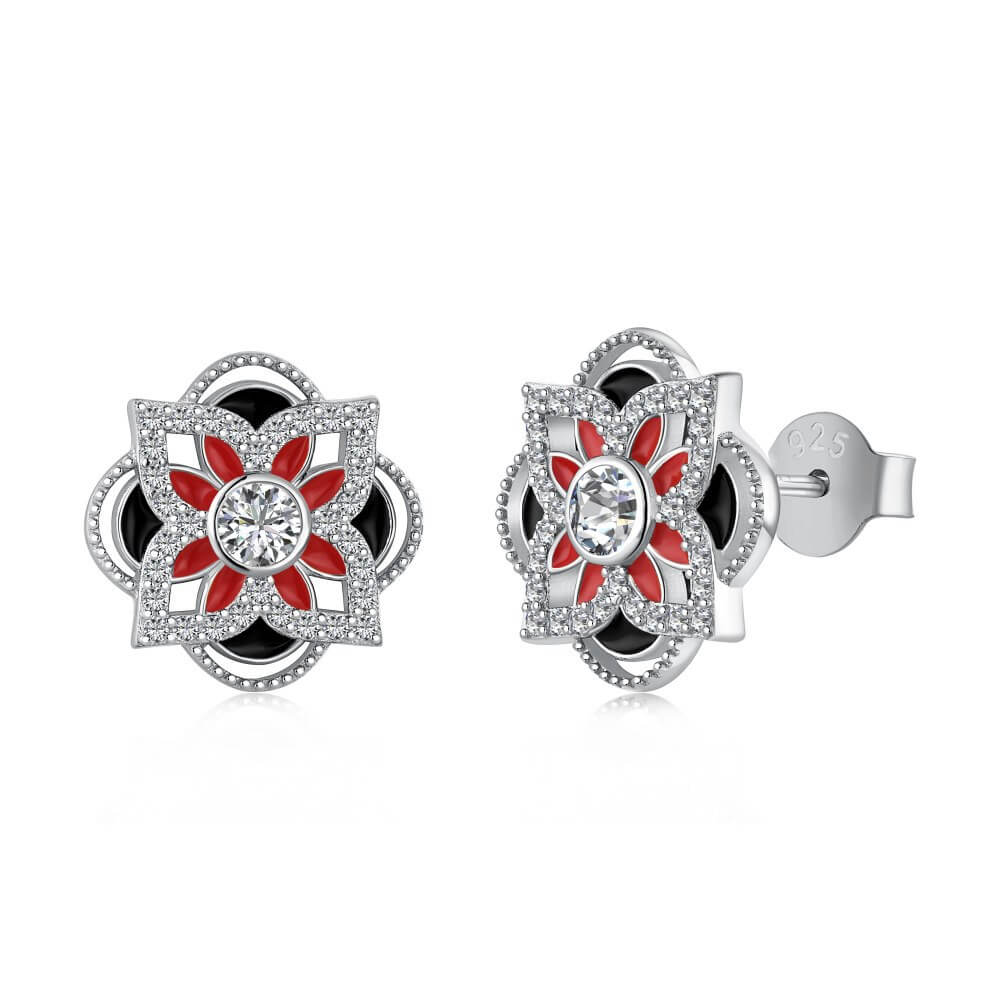 Silver Four Leaf Clover Stud Earrings - Solarii Jewelry