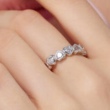 925 Sterling Silver Heart Cut Eternity Wedding Ring