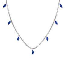 Marquise Cut Green Stone Necklace in 925 Sterling Silver