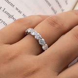 Solarii Moissanite 4.8ct Round Cut & Heart Cut Full Eternity Ring 925 Sterling Silver Wedding Band