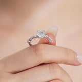 Elegant Cushion Cut Sterling Silver Engagement Ring