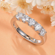 Round Cut White Gold Plated 925 Sterling Silver Moissanite Wedding Ring
