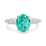 Lustrous 6.0ct Paraiba Pave Sterling Silver Engagement Ring