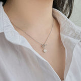 Silver Pearl Pendant Necklace - Timeless Beauty by Solarii Jewelry