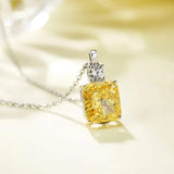 Moissanite 3.5ct Round Cut Timeless Yellow Gemstone Sterling Silver Necklace