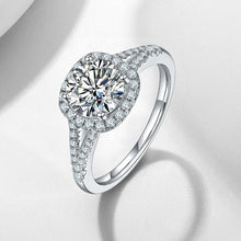 Twinkling Solarii Moissanite 2.0ct Round Cut 925 Sterling Silver Split Shank Engagement Ring