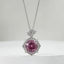 Vintage Rose Cut Pink Stone 3.5ct 925 Sterling Silver Necklace