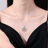 Moissanite Round Cut Spiral 925 Sterling Silver Necklace