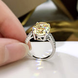 Gorgeous Oval Cut 5.0ct Yellow Stone Sterling Silver Engagement Ring