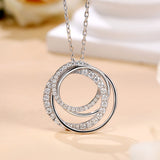 Timeless 925 Sterling Silver Infinity Circle Moissanite Necklace In Sterling Sliver