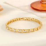 Statement round cut moissanite bracelet, rhodium plated, 925 sterling silver