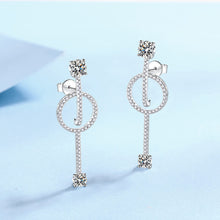 Round Cut White Stone Hoop Earrings in White Gold Plating with Moissanite, 925 Sterling Silver